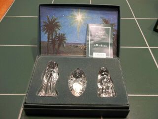 1998 Marquis By Waterford Crystal Nativity The Holy Family Orig Box & Paperwork
