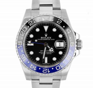 2018 Rolex Gmt Master Ii Batman Blue Black Ceramic 116710 Blnr Date Watch