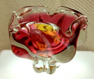 Lovely Vintage Hand Crafted Italian Murano Art Glas Bowl Venetian Art Glass 3of3