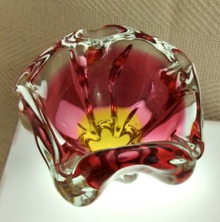 Lovely vintage hand crafted Italian Murano Art Glas Bowl Venetian Art Glass 3of3 3