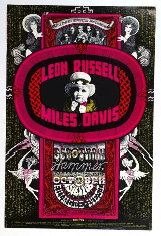 Bg 252 Leon Russell,  Miles Davis,  Fillmore West,  1970,  1st Printing