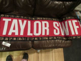 Taylor Swift Scarf,  Nwt Red,  White Black,  & Gold 16 Inches W X 65 Inches Long