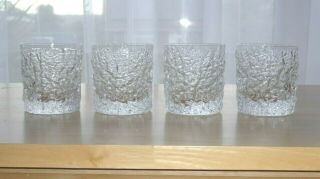 Four Whitefriars Glacier Whisky Tumblers / Glasses