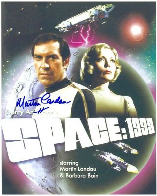 Martin Landau Signed Space: 1999 Color 8x10 W/ Fantastic Color Mini - Poster