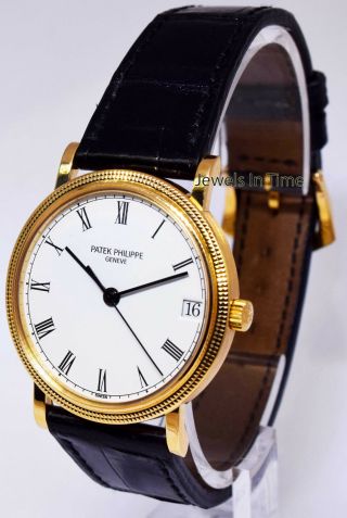 Patek Philippe 3802/200 Calatrava 18k Yellow Gold Automatic Watch & Box 3802 3