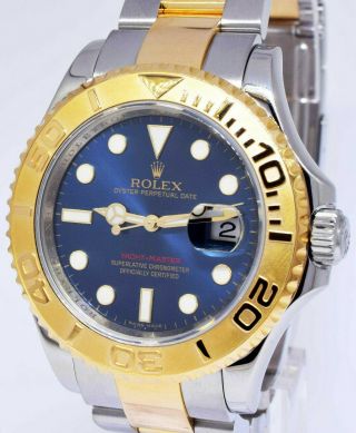 Rolex Yacht - Master 18k Yellow Gold/Steel Blue Dial Mens Watch Box/Papers 16623 2