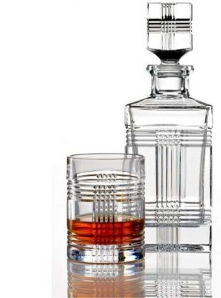 One Whiskey Glass - Ralph Lauren Glen Plaid Lead Crystal - No Decanter