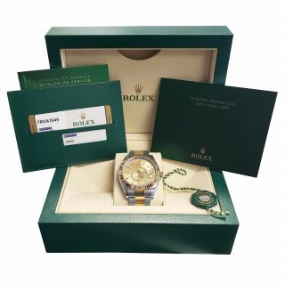 Rolex Sky - Dweller 18k Two - Tone Gold Stainless Champagne 42mm Watch 326933