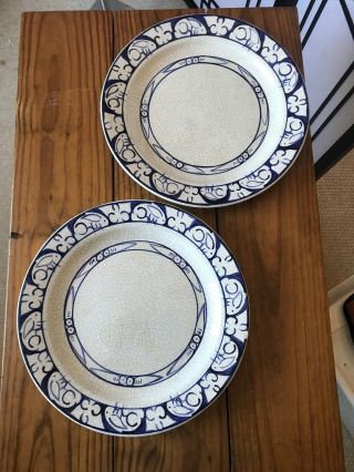 Pair 2 Dedham Rabbit By Potting Shed Dinner Plates 11 " 1998