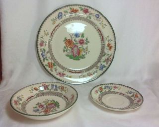 Spode 2/9253 Imperialware Chinese Rose 10 3/8 " Dinner Plate,  Bowl & Cup Saucer