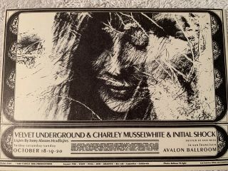 Avalon Ballroom Fd142 Velvet Underground,  Charlie Musselwhite Postcard 1st Print