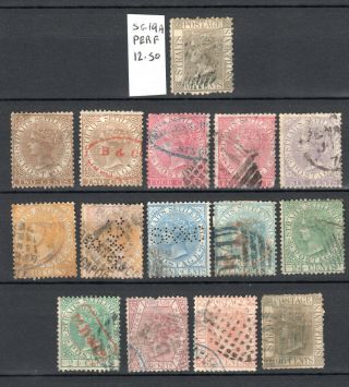 Malaya Singapore Straits Settlements 1867 Qv Complete Set Of Use Stamps