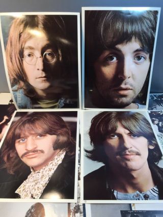 Beatles Vintage 1968 Set Of 4 White Album Photos John Paul Ringo George & Poster