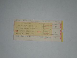 Elton John Concert Ticket Stub - 1976 - Louder Than Concorde Tour - Chicago Stadium - Il