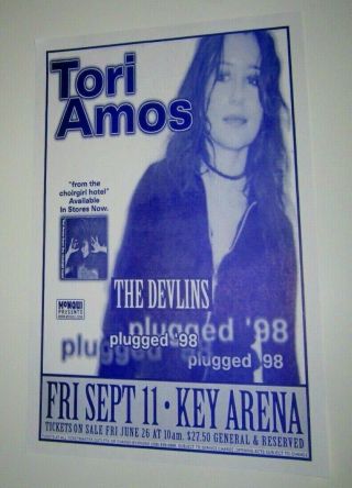 Tori Amos 1998 W/ The Devlins Seattle Key Arena Concert Show Poster