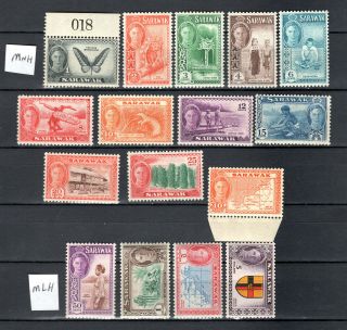 Malaya Straits Settlements Sarawak 1950 Kgvi Complete Set Of Mnh & Mlh Stamps