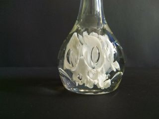 Zimmerman Art Glass Bud Vase Paperweight Controlled Bubble White Glass Indiana 2