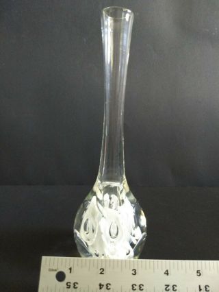 Zimmerman Art Glass Bud Vase Paperweight Controlled Bubble White Glass Indiana 3