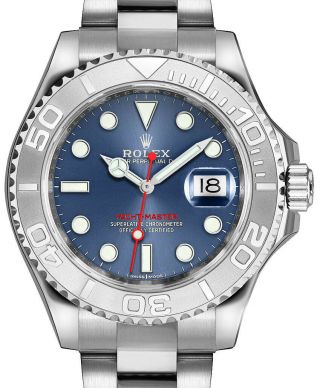 Rolex Yacht - Master 40 Steel & Platinum Blue Dial Watch Box/papers 116622