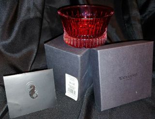 Waterford Crystal Lismore Diamond Crimson Red Nut Bowl / Dish W/ Box
