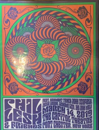 Autographed By Phil Lesh Print Capitol Theatre 3 - 14 - 19 Port Chester,  Ny