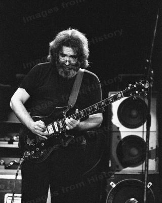 8x10 Print Jerry Garcia Grateful Dead On Stage Performing 1981 5156