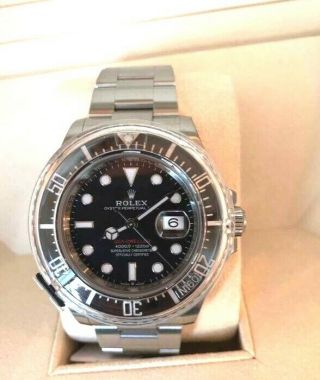 ا Rolex Sea Dweller Steel Watch Black Mens Deepsea Dial 216600 Stainless Automat