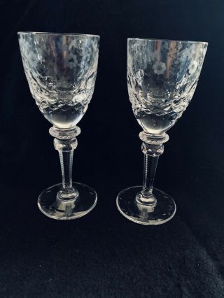 Set Of 2 Rogaska Crystal Wine Glasses In The Gallia Pattern (727 - 728)