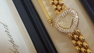Chopard Pavé Heart Diamonds 18k Gold Quatrz Watch
