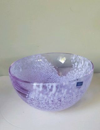 Caithness Glass Scotland Hand Crafted Lilac/white Medium Bowl