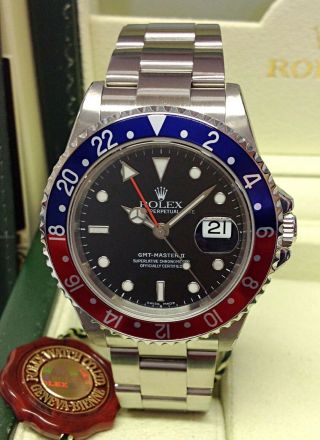 Rolex Gmt Master Ii 16710 Pepsi Box And Paperwork Serviced By Rolex