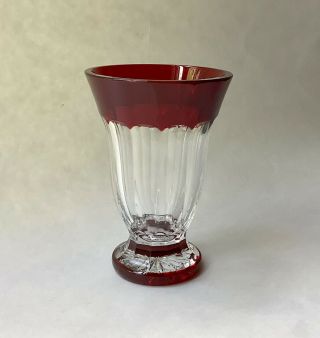 Waterford Crystal Simply Red 5” Footed Vase Red To Clear Limited Issue 2003 - 2004