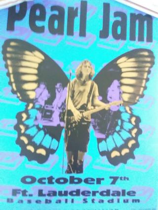 Pearl Jam Official Concert Poster Ft Lauderdale 1996 Getz