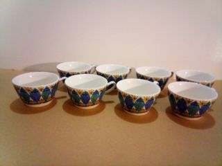 Turi Design Figgjo Set Of 10 Ceramic Tea Cups Vintage Danish Modern Norway