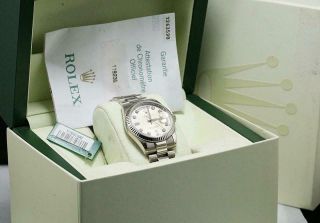 Latest Version Rolex 36mm Day - Date 118239 18k White Gold Watch.  Box & Paper