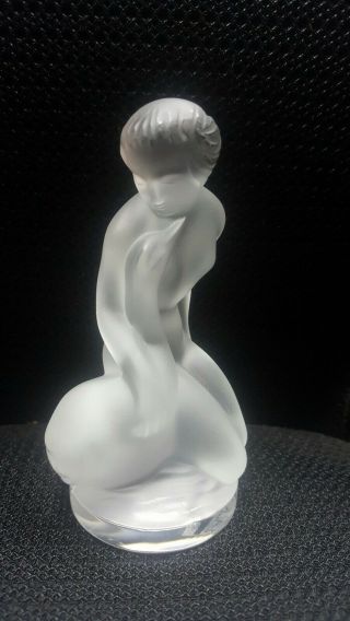 Lalique Crystal France Diane Nude With Ram Figurine 11906