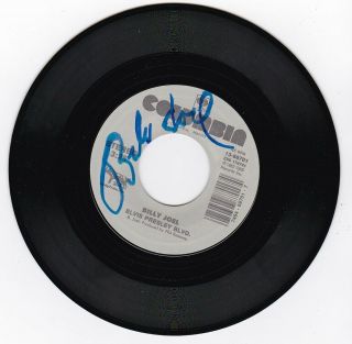 Billy Joel Autographed Vintage 45 Record Allentown/elvis Presley Blvd " Rare "