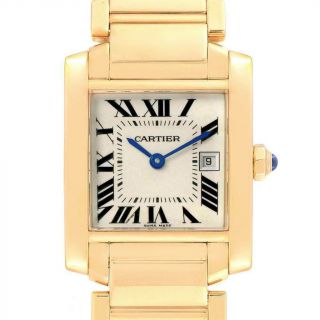 Cartier Tank Francaise 2466 Midsize 18k.  Yg Complete With Authentic Box.