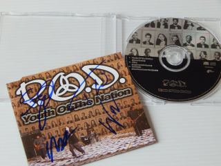 Wow POD Hand Signed Autographed YOUTH OF THE NATION CD By ENTIRE BAND P.  O.  D. 2