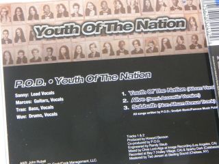 Wow POD Hand Signed Autographed YOUTH OF THE NATION CD By ENTIRE BAND P.  O.  D. 3
