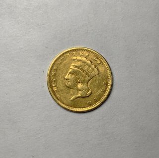 1856 Type 3 Indian Princess Slanted 5 Gold Dollar