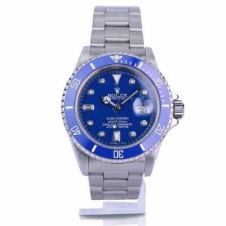 Rolex Submariner 16610 Stainless Steel Blue Ceramic Insert And Dial Watch