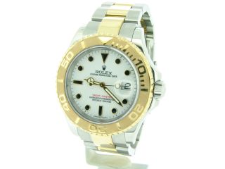 Rolex Yacht Master Mens 18k Yellow Gold & Stainless Steel Watch White Dial 16623 3