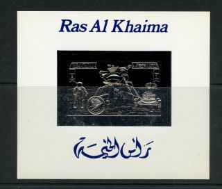 Ras Al Khaima 1971 Mb A101 Space Apollo 16 Silver Foil Deluxe Mnh N023