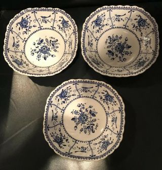 Johnson Brothers Indies Blue - (3) 6 1/8 " Square Cereal Bowls - Private Listing