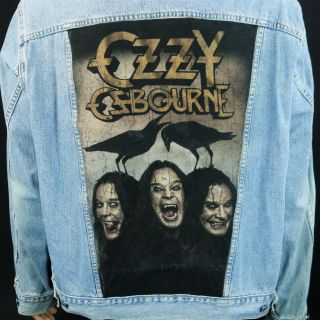 Ozzy Osbourne Levis Denim Jacket Blue Jean Black Sabbath Ozzfest Mens Xlarge