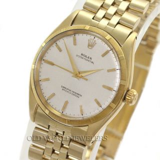 Rolex Vintage Oyster Perpetual 1003 Silver Dial 14k Yellow Gold Box Circa 1960 