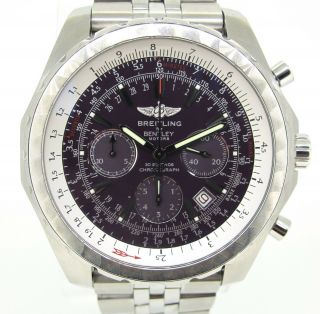 Breitling Bentley Motors A25363 Stainless Steel Automatic Chronograph Watch 49mm