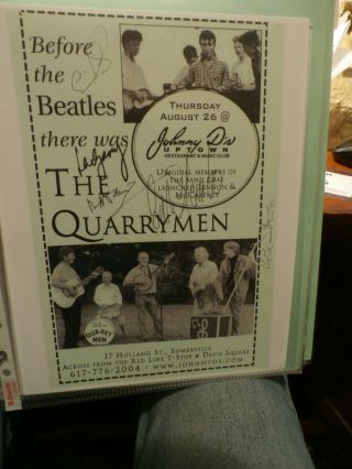 Beatles,  John Lennon,  Quarrymen Signed Poster,  Pete Shotton