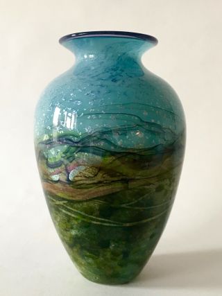 Jonathan Harris Ironbridge Horizon Studio Art Glass Vase.  Isle Of Wight Int.  A/f